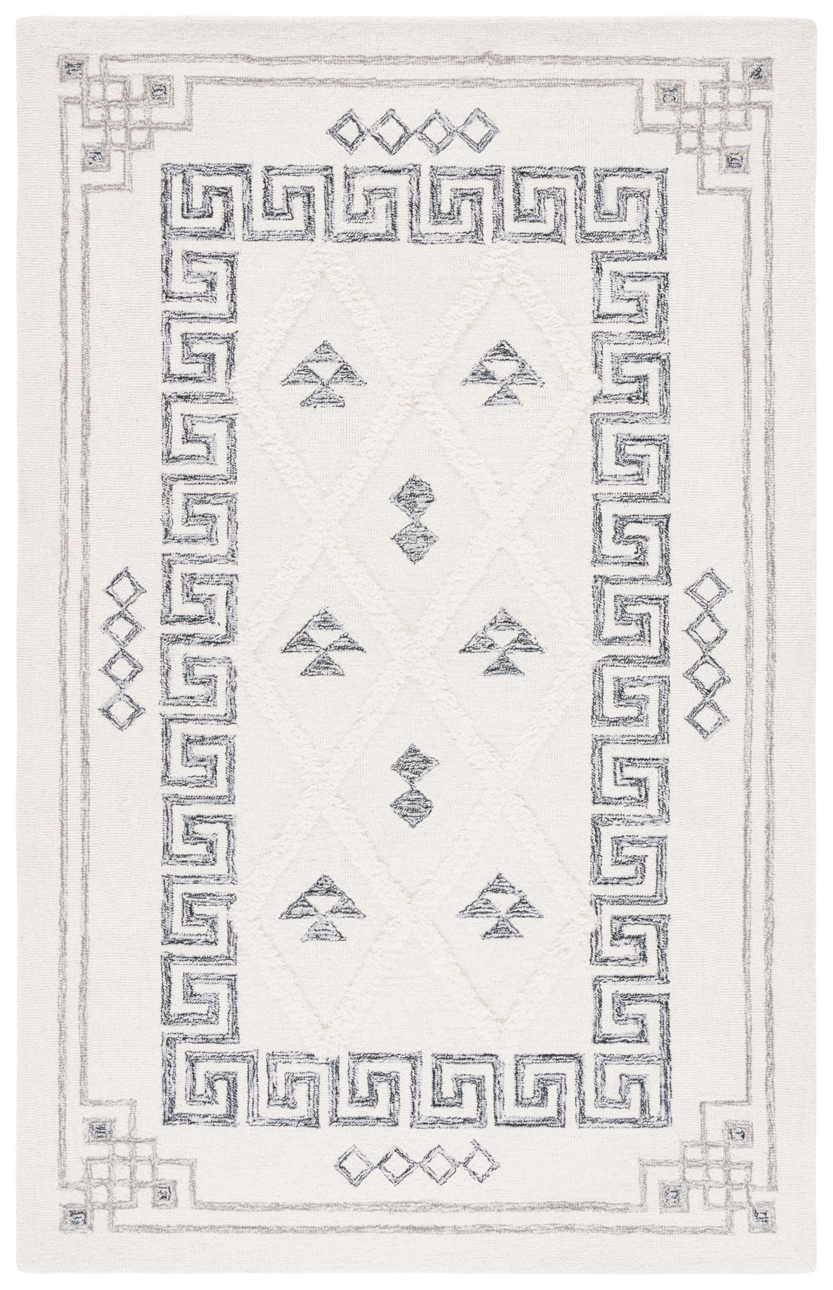 SAFAVIEH Casablanca Cromwell Medallion Area Rug, Ivory/Black, 6' x 9'