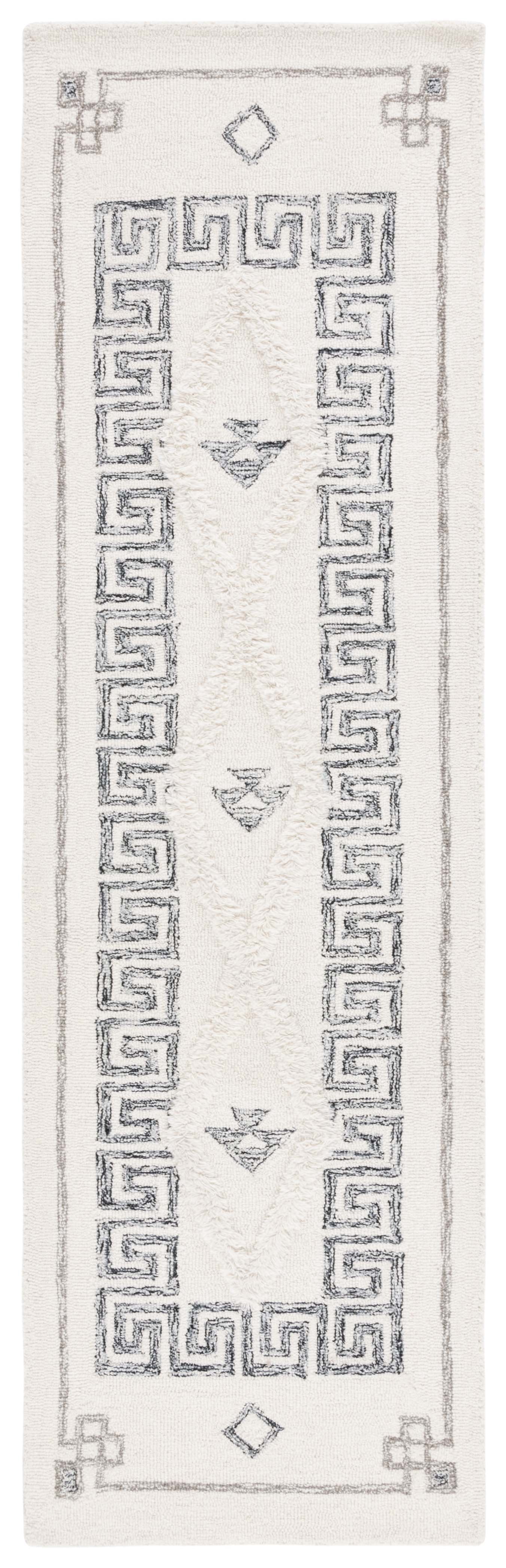 SAFAVIEH Casablanca Cromwell Medallion Runner Rug, Ivory/Black, 2'3" x 8'