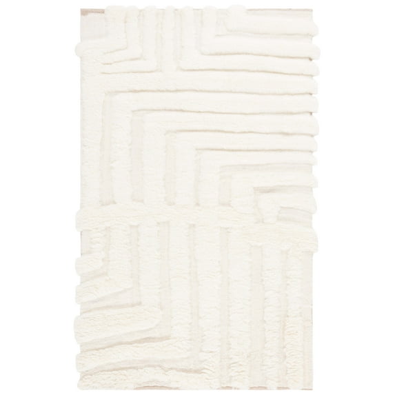 SAFAVIEH Casablanca Cyan Abstract Wool Area Rug, Ivory, 8' x 10'