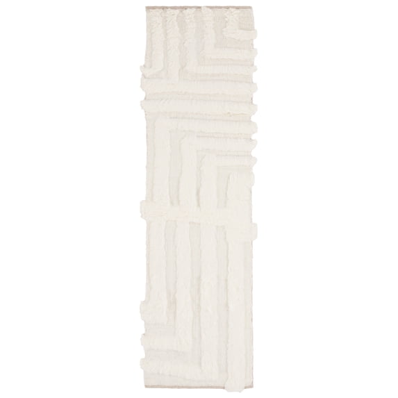 SAFAVIEH Casablanca Cyan Abstract Wool Runner Rug, Ivory, 2'3" x 8'