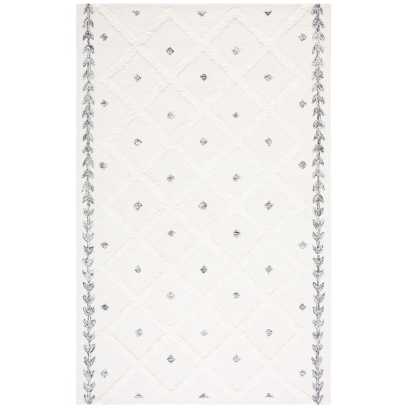 SAFAVIEH Casablanca Daisy Diamond Area Rug, Ivory/Black, 6' x 9'