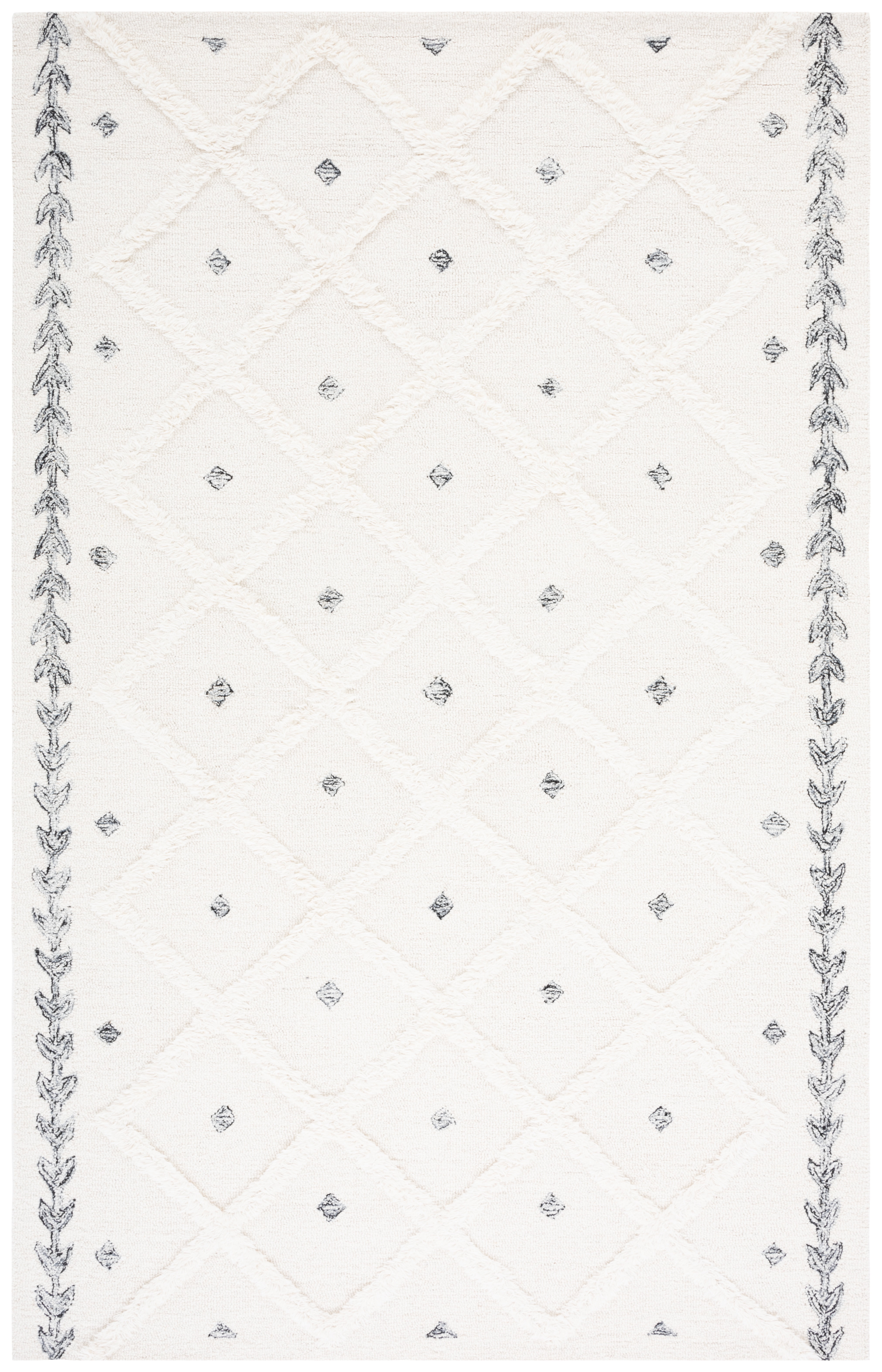 SAFAVIEH Casablanca Daisy Diamond Area Rug, Ivory/Black, 8' x 10'