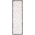 thumbnail image 1 of SAFAVIEH Casablanca Daithi Geometric Wool Shag Runner Rug, Ivory/Black, 2'3" x 8', 1 of 7