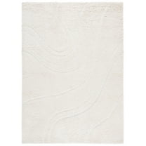 SAFAVIEH Casablanca Debra Wavy Shag Area Rug, Ivory, 8' x 10'