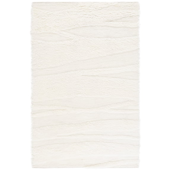 SAFAVIEH Casablanca Delmar Solid Shag Area Rug, Ivory, 5' x 8'