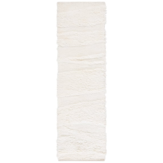 SAFAVIEH Casablanca Delmar Solid Shag Runner Rug, Ivory, 2'3" x 8'