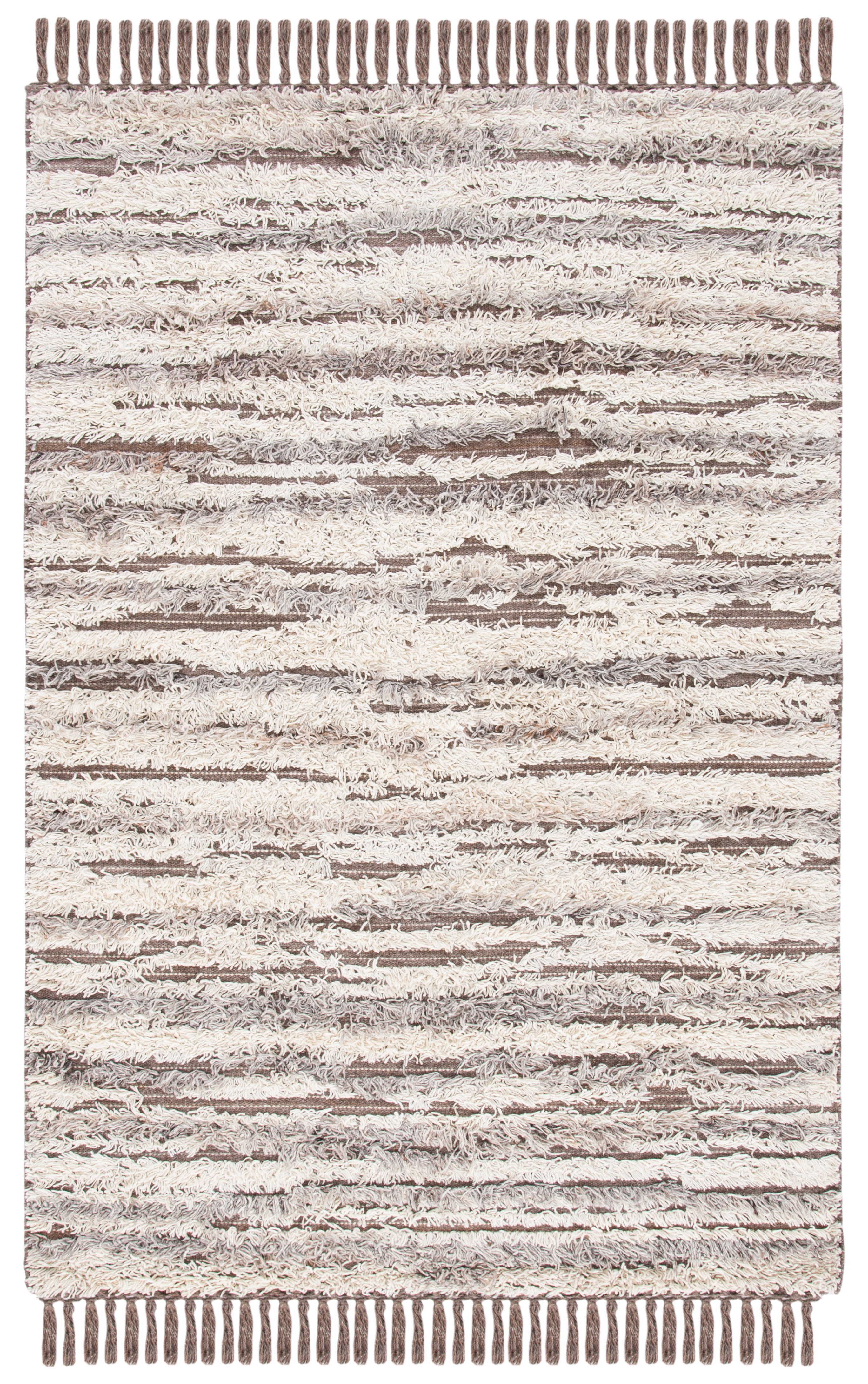 SAFAVIEH Casablanca Dominic Distressed Wool Area Rug, Natural/Ivory, 5' x 8'