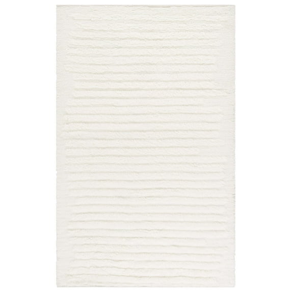SAFAVIEH Casablanca Dusan Solid Shag Area Rug, Ivory, 5' x 8'