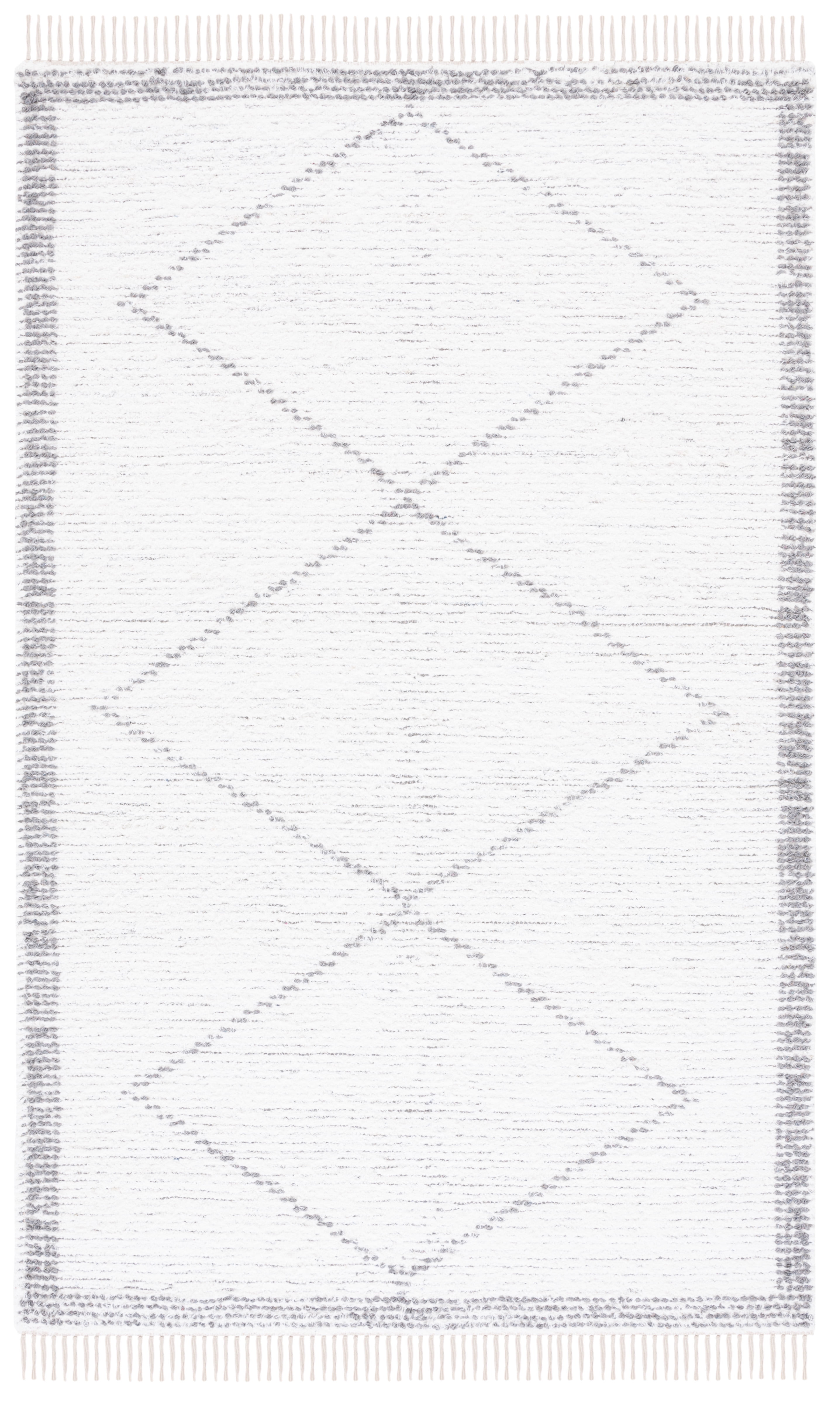 SAFAVIEH Casablanca Erica Diamond Cotton Area Rug, Ivory/Grey, 8' x 10'