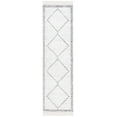 thumbnail image 1 of SAFAVIEH Casablanca Erica Diamond Cotton Runner Rug, Ivory/Grey, 2'3" x 8', 1 of 8