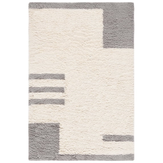 SAFAVIEH Casablanca Evaline Geometric Area Rug, Grey/Ivory, 6' x 9'