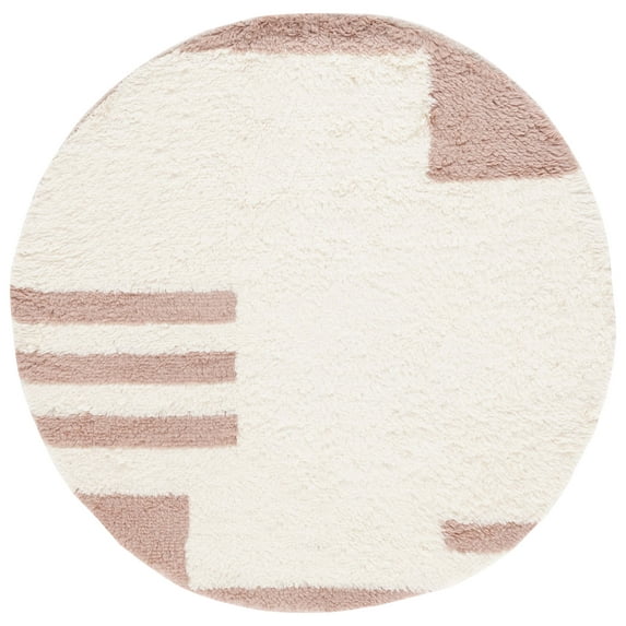 SAFAVIEH Casablanca Evaline Geometric Area Rug, Pink/Ivory, 6' x 6' Round