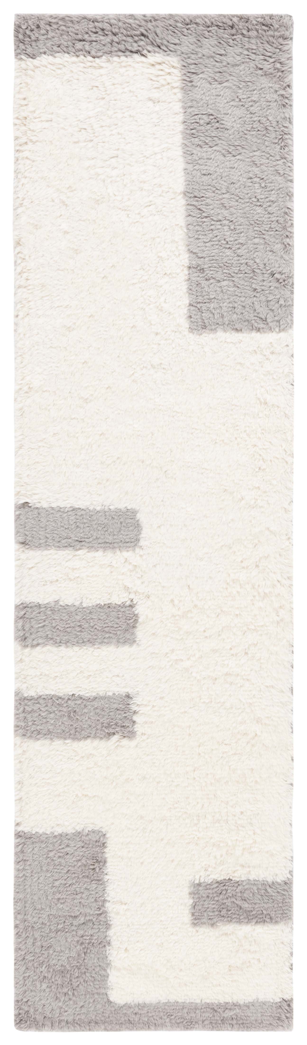 SAFAVIEH Casablanca Evaline Geometric Runner Rug, Grey/Ivory, 2'3" x 9'