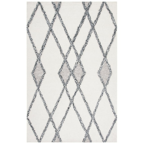 SAFAVIEH Casablanca Everitt Diamond Area Rug, Ivory/Black, 4' x 6'