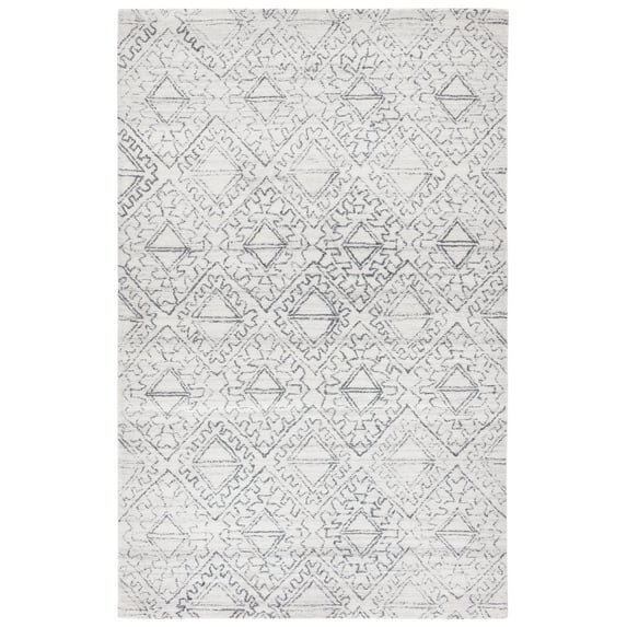 SAFAVIEH Casablanca Finnian Diamond Area Rug, Ivory/Black, 5' x 8'