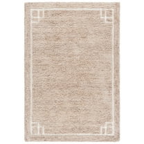 SAFAVIEH Casablanca Frosina Bordered Shag Area Rug, Beige/Ivory, 8' x 10'