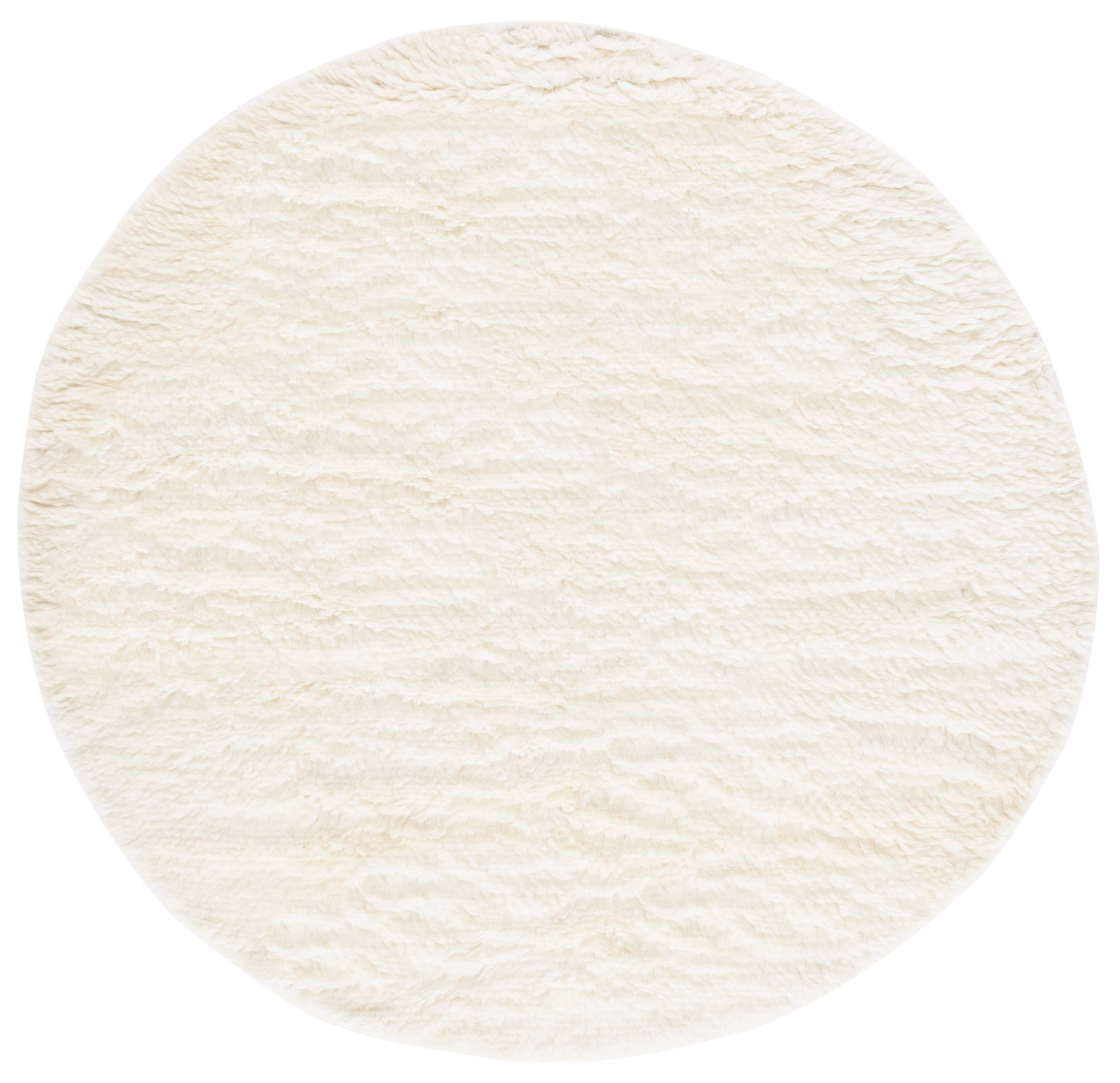 SAFAVIEH Casablanca Genette Solid Area Rug, Ivory, 6' x 6' Round