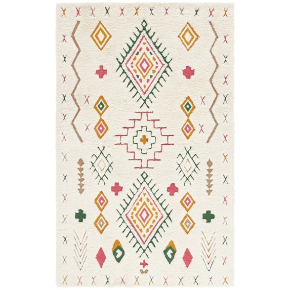 SAFAVIEH Casablanca Giles Southwestern Area Rug, Ivory/Pink, 6' x 9'