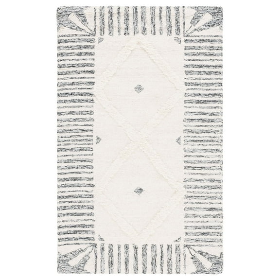 SAFAVIEH Casablanca Gisselle Medallion Area Rug, Ivory/Black, 3' x 5'