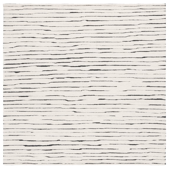 SAFAVIEH Casablanca Gloria Distressed Area Rug, Ivory/Black, 6' x 6' Square