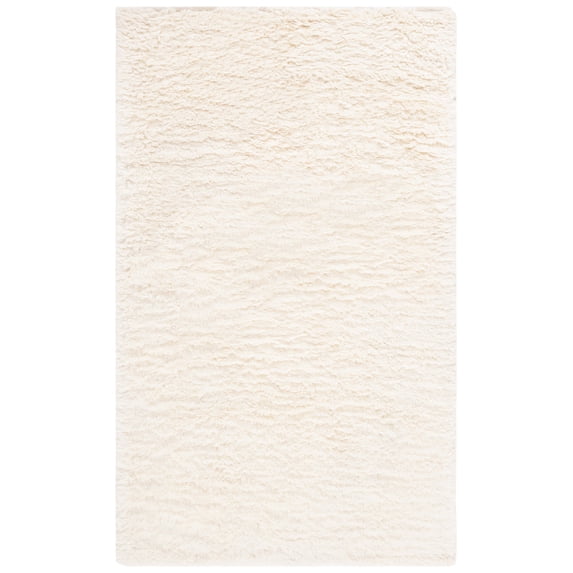 SAFAVIEH Casablanca Grozda Solid Wool Area Rug, Ivory, 4' x 6'
