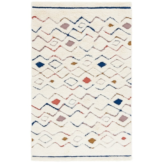 SAFAVIEH Casablanca Hermite Diamond Area Rug, Ivory/Rust, 3' x 5'