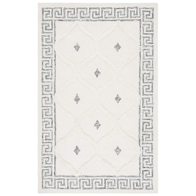 SAFAVIEH Casablanca Hyram Medallion Area Rug, Ivory/Black, 6' x 9'