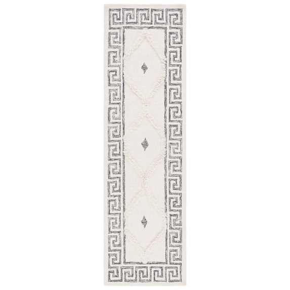 SAFAVIEH Casablanca Hyram Medallion Runner Rug, Ivory/Black, 2'3" x 8'