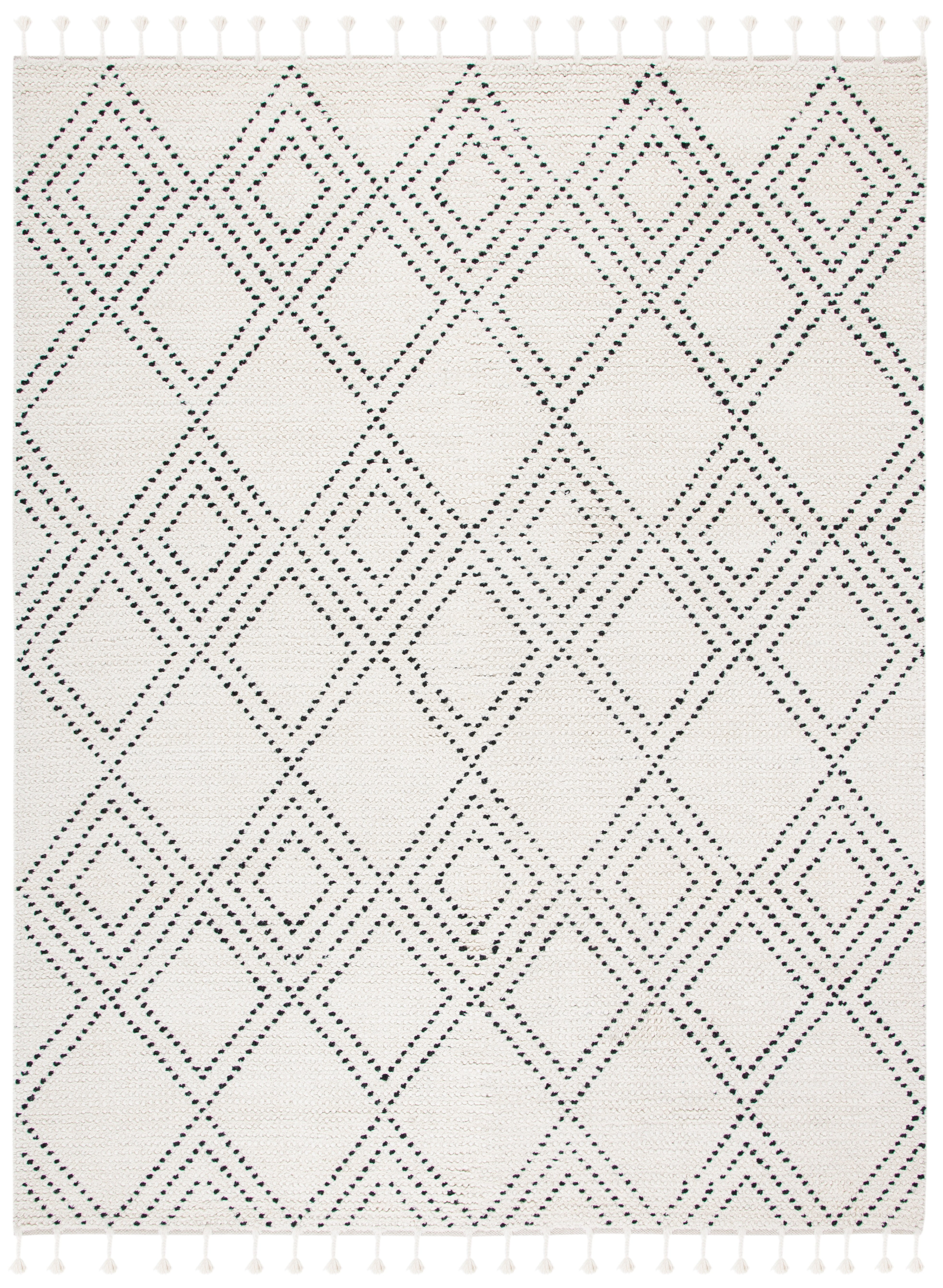 SAFAVIEH Casablanca Idella Diamond Area Rug, Ivory/Black, 8' x 10'