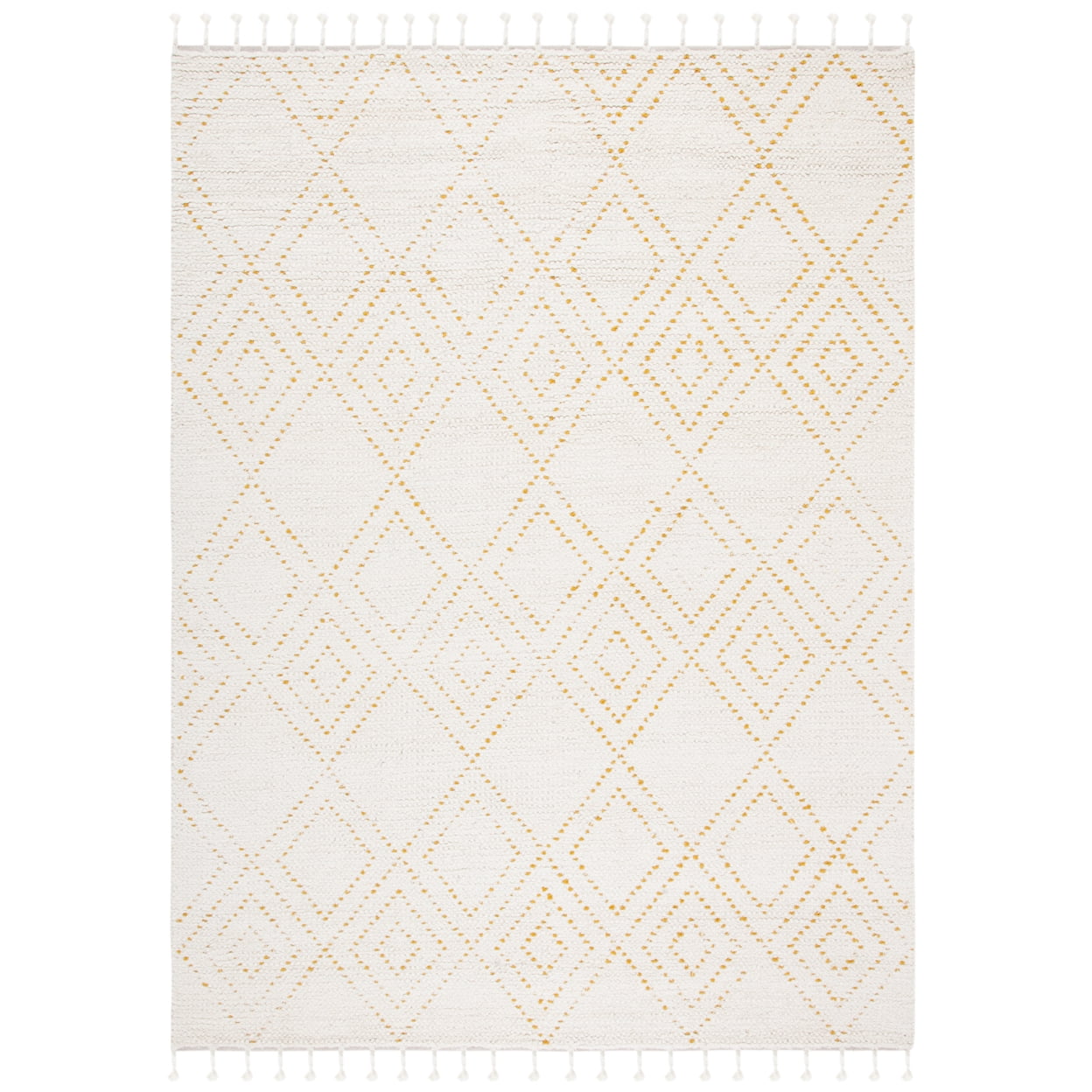SAFAVIEH Casablanca Idella Diamond Area Rug, Ivory/Gold, 4' x 6'