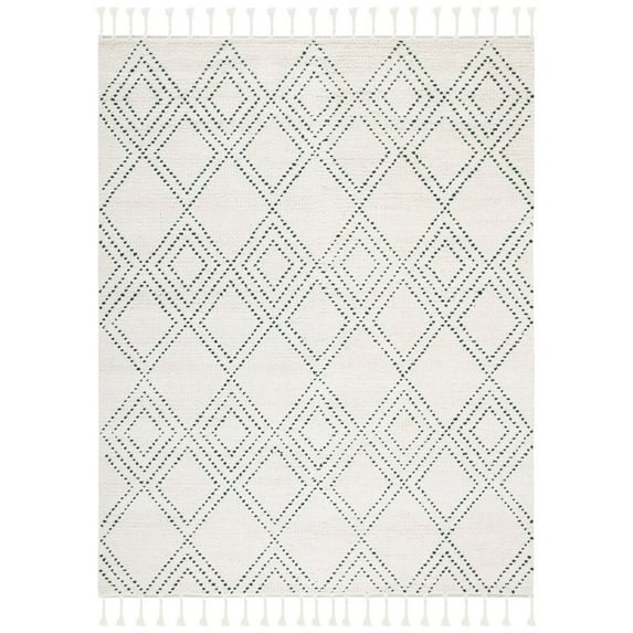 SAFAVIEH Casablanca Idella Diamond Area Rug, Ivory/Green, 8' x 10'