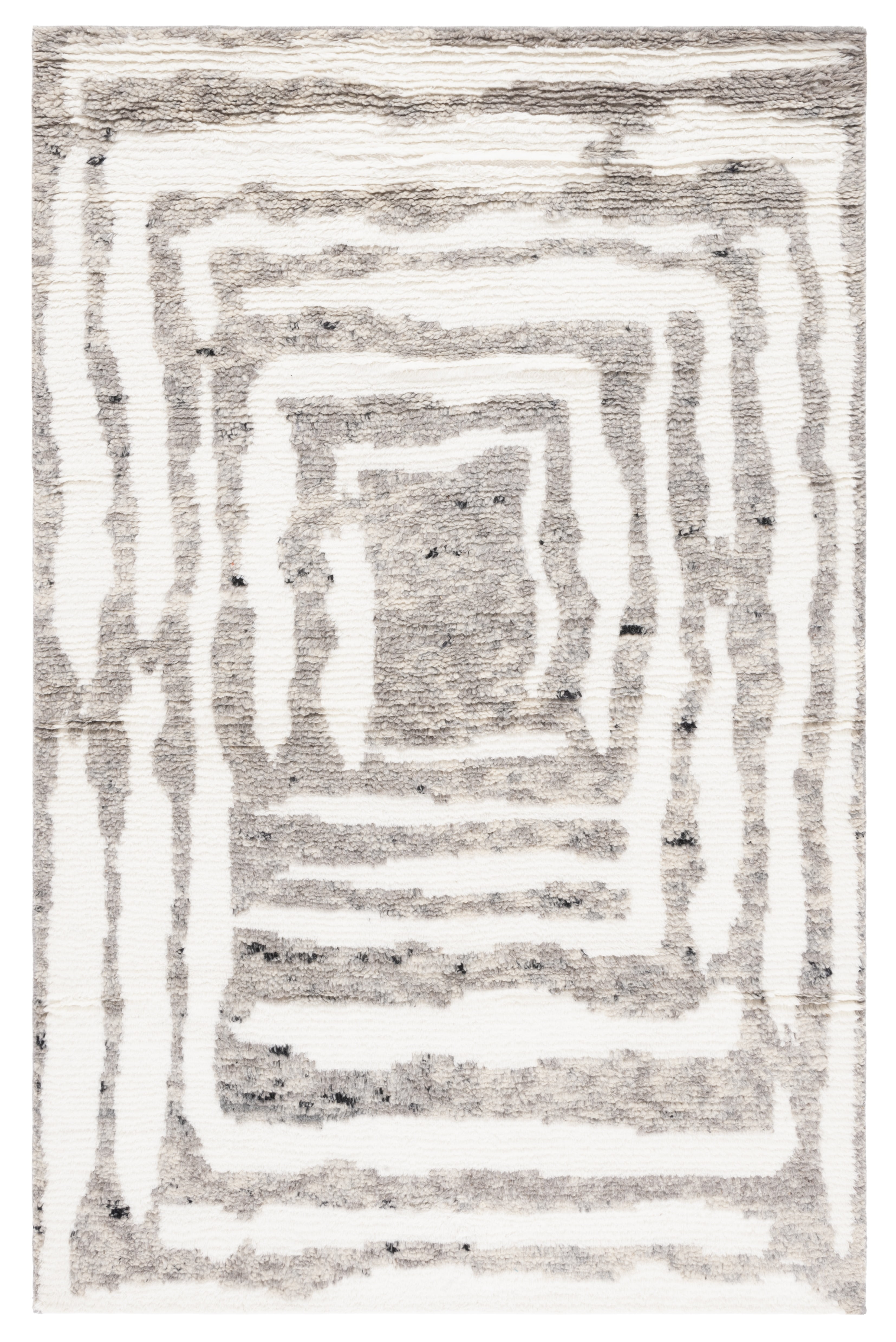 SAFAVIEH Casablanca Isaiah Geometric Area Rug, Ivory/Grey, 4' x 6'