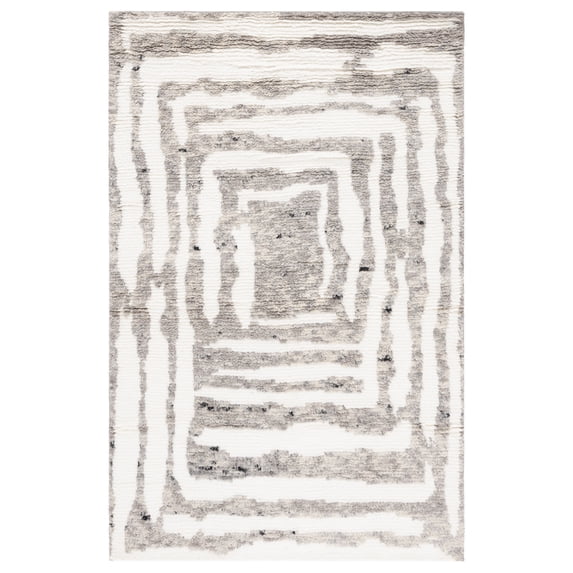 SAFAVIEH Casablanca Isaiah Geometric Area Rug, Ivory/Grey, 5' x 8'