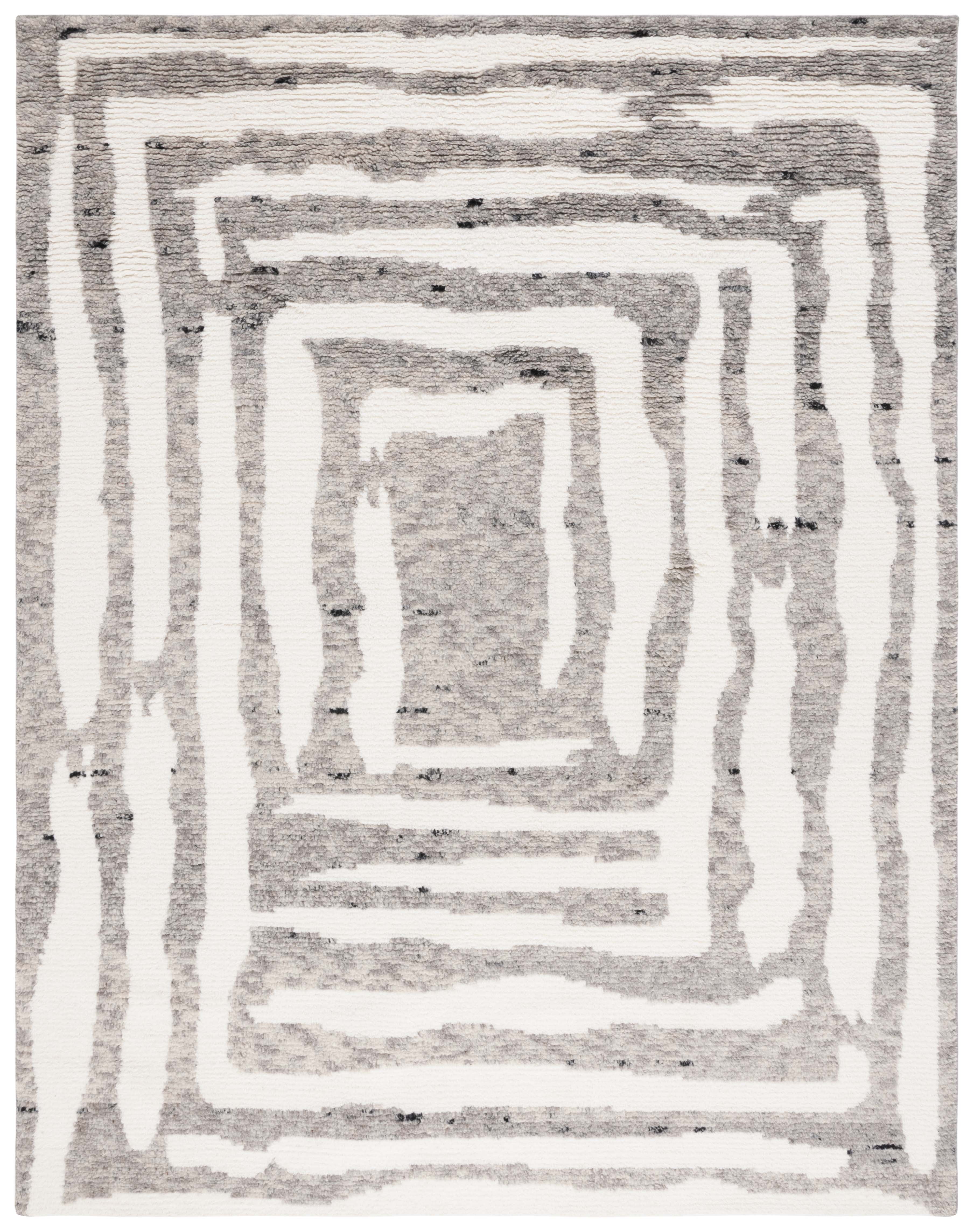 SAFAVIEH Casablanca Isaiah Geometric Area Rug, Ivory/Grey, 8' x 10'