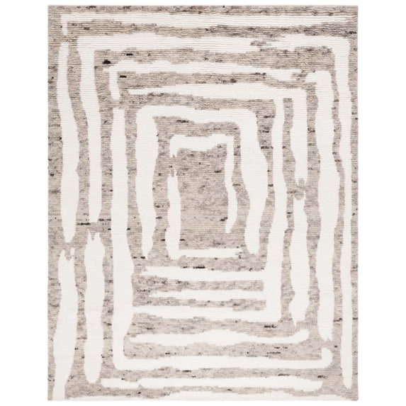 SAFAVIEH Casablanca Isaiah Geometric Area Rug, Ivory/Light Brown, 8' x 10'