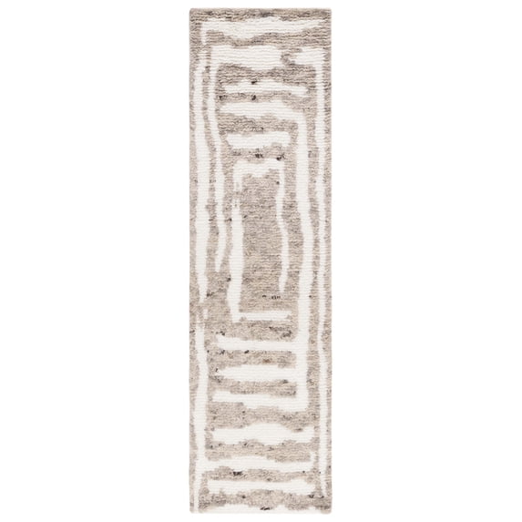 SAFAVIEH Casablanca Isaiah Geometric Runner Rug, Ivory/Light Brown, 2'3" x 8'