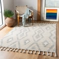 thumbnail image 1 of SAFAVIEH Casablanca Isla Geometric Striped Shag Area Rug, Grey/Ivory, 5' x 8', 1 of 5
