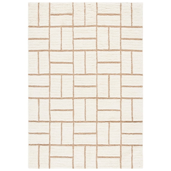 SAFAVIEH Casablanca Jamaar Geometric Area Rug, Natural/Ivory, 4' x 6'