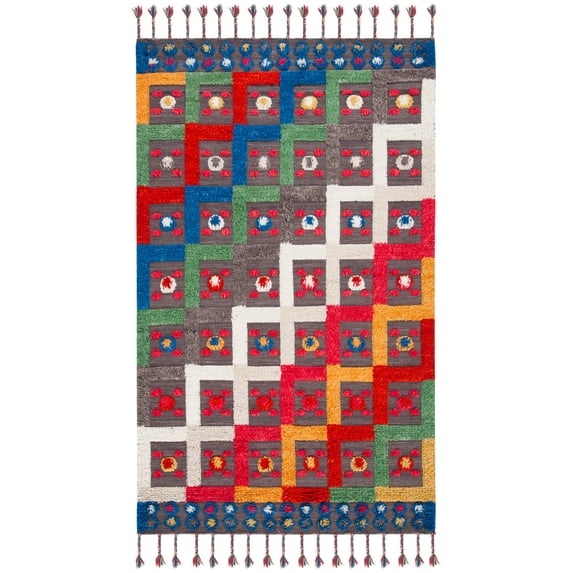 SAFAVIEH Casablanca Jaxon Geometric Area Rug, Blue/Green, 6' x 9'