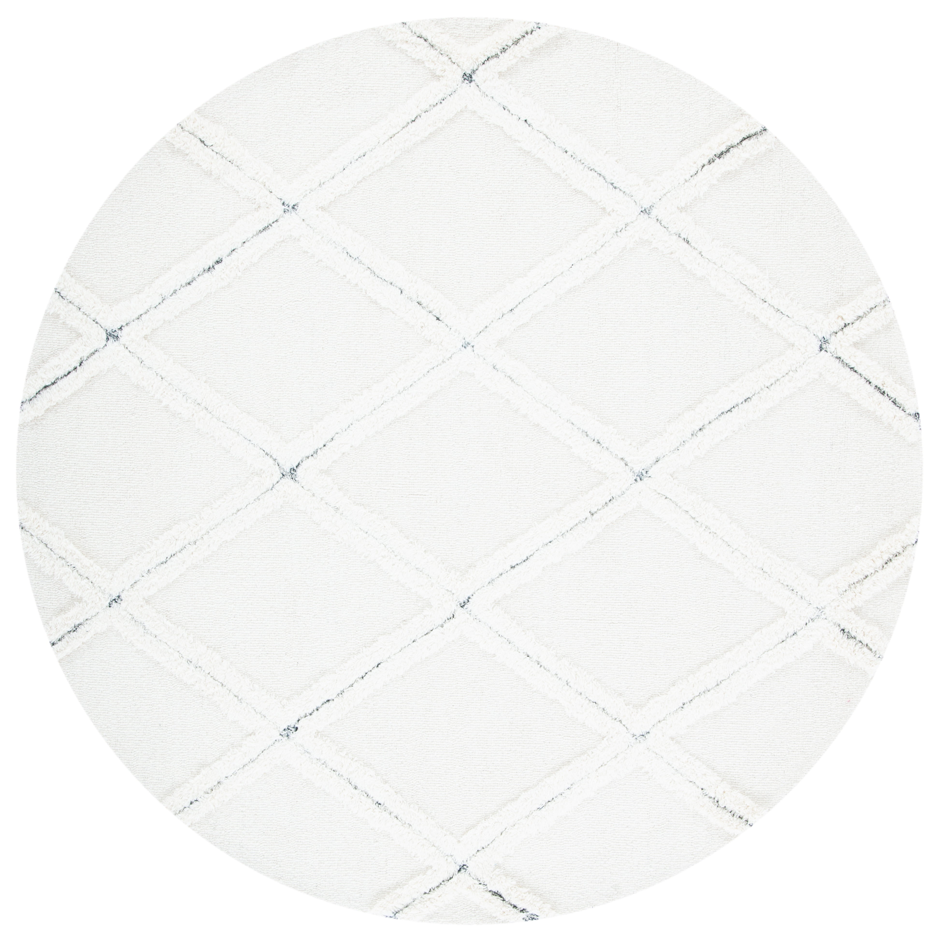 SAFAVIEH Casablanca Jaymz Diamond Area Rug, Ivory, 6' x 6' Round