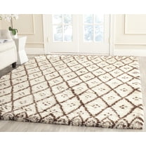 SAFAVIEH Casablanca Jillian Geometric Shag Area Rug, Ivory/Gold, 8' x 10'