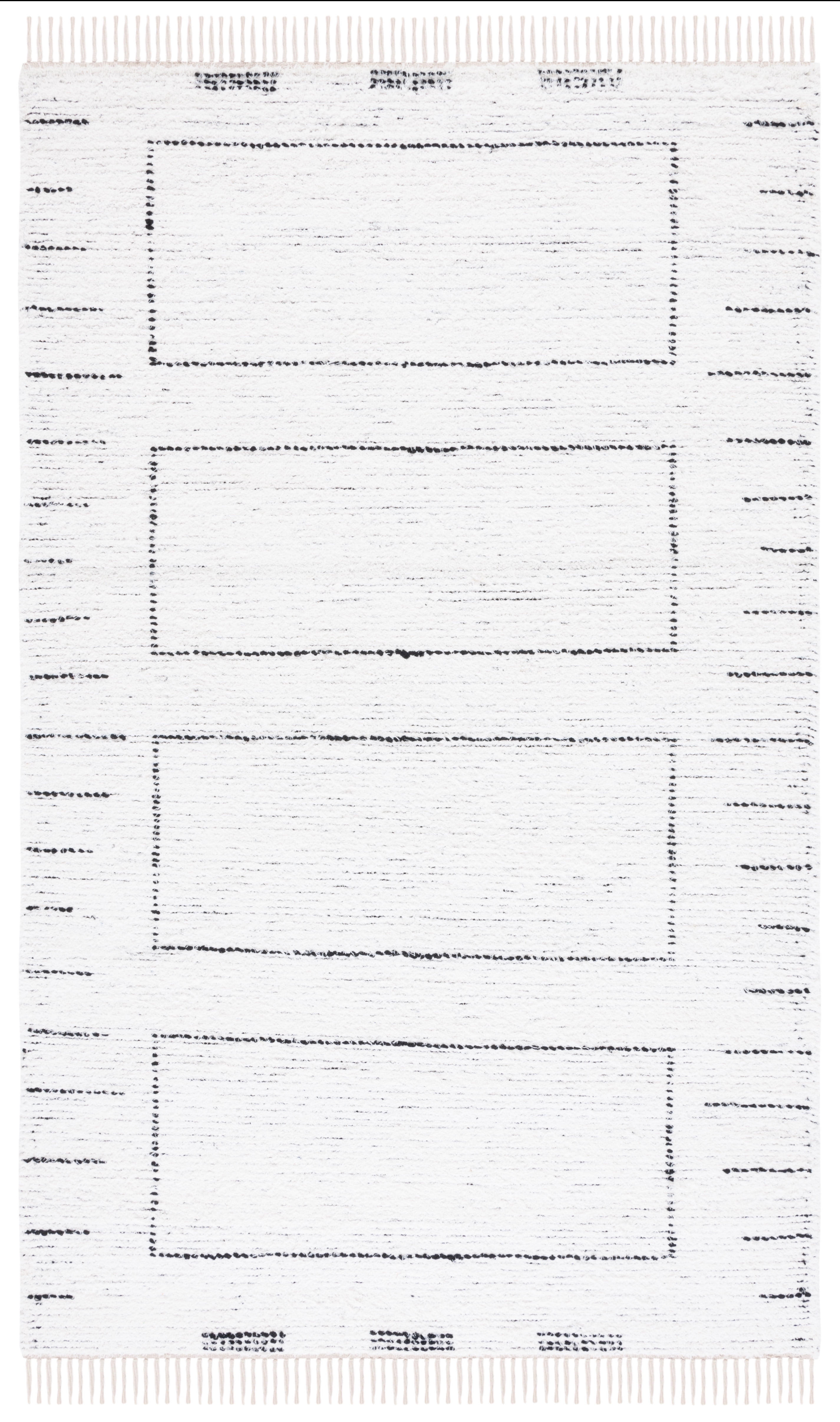 SAFAVIEH Casablanca John Geometric Cotton Area Rug, Ivory/Black, 8' x 10'