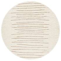SAFAVIEH Casablanca Kadri Striped Area Rug, Natural/Ivory, 6' x 6' Round