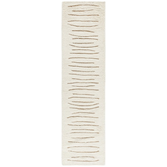 SAFAVIEH Casablanca Kadri Striped Runner Rug, Natural/Ivory, 2'3" x 9'