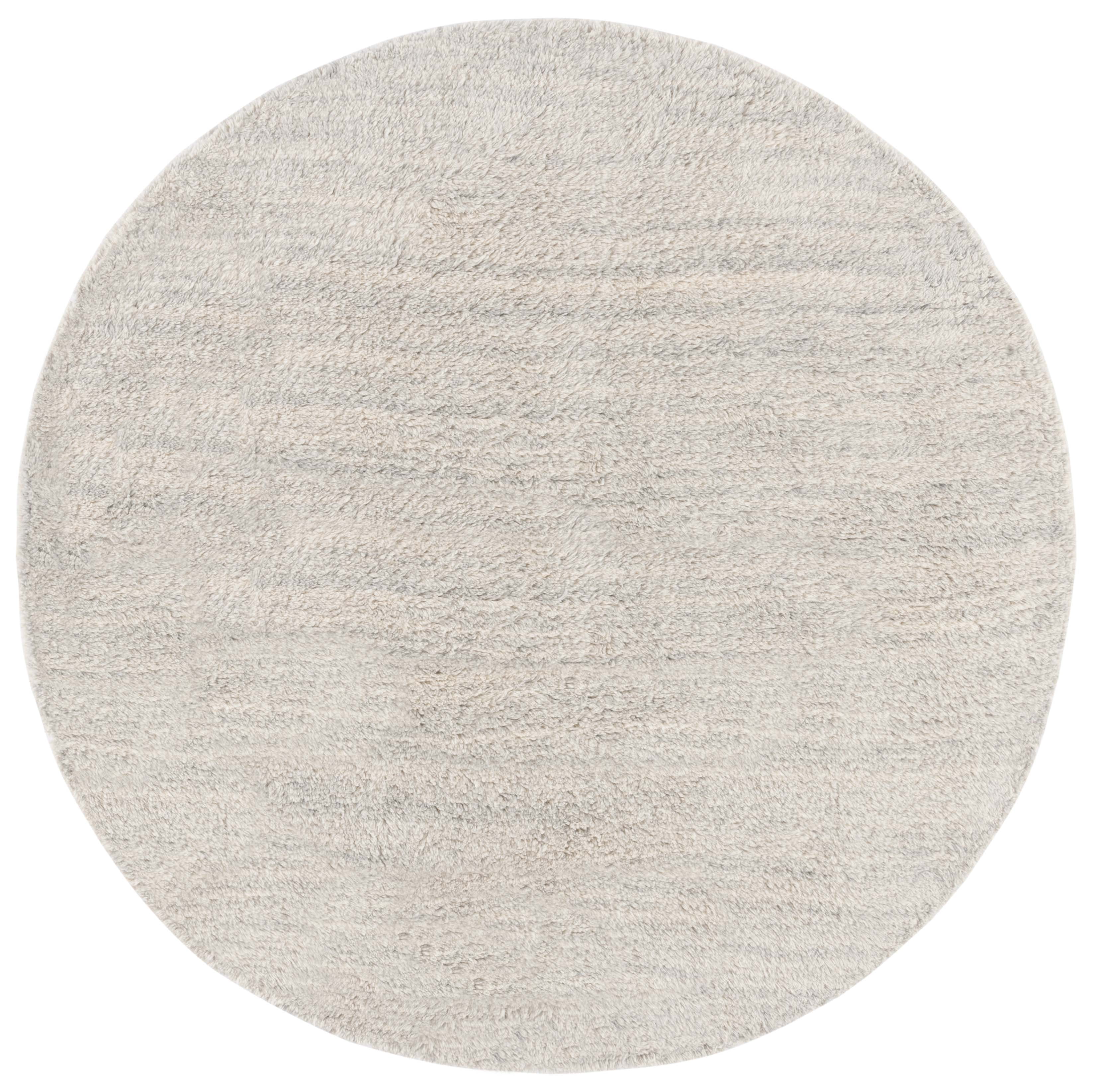 SAFAVIEH Casablanca Keane Solid Area Rug, Silver/Ivory, 6' x 6' Round