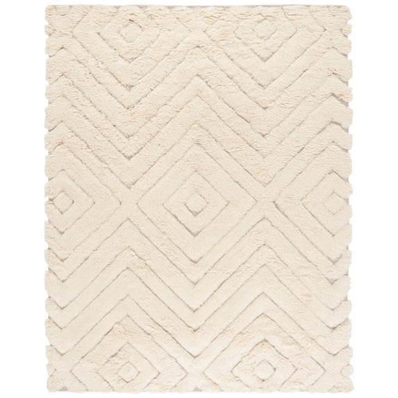 SAFAVIEH Casablanca Ladonna Diamond Wool Area Rug, Beige, 8' x 10'