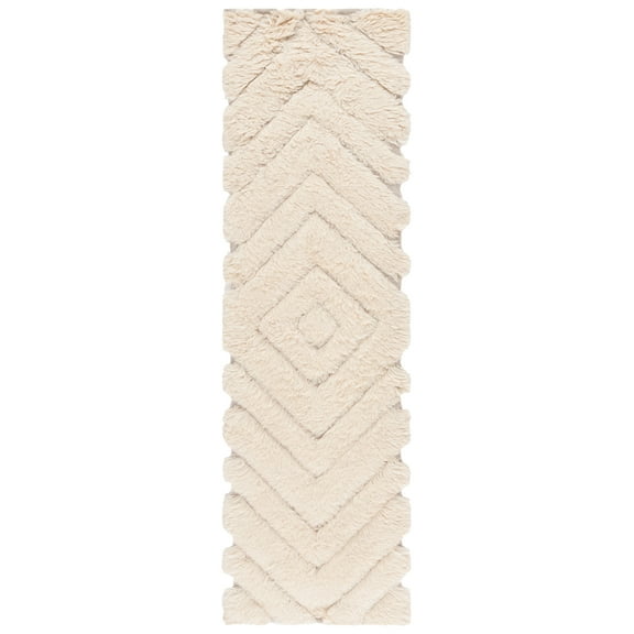 SAFAVIEH Casablanca Ladonna Diamond Wool Runner Rug, Beige, 2'3" x 8'