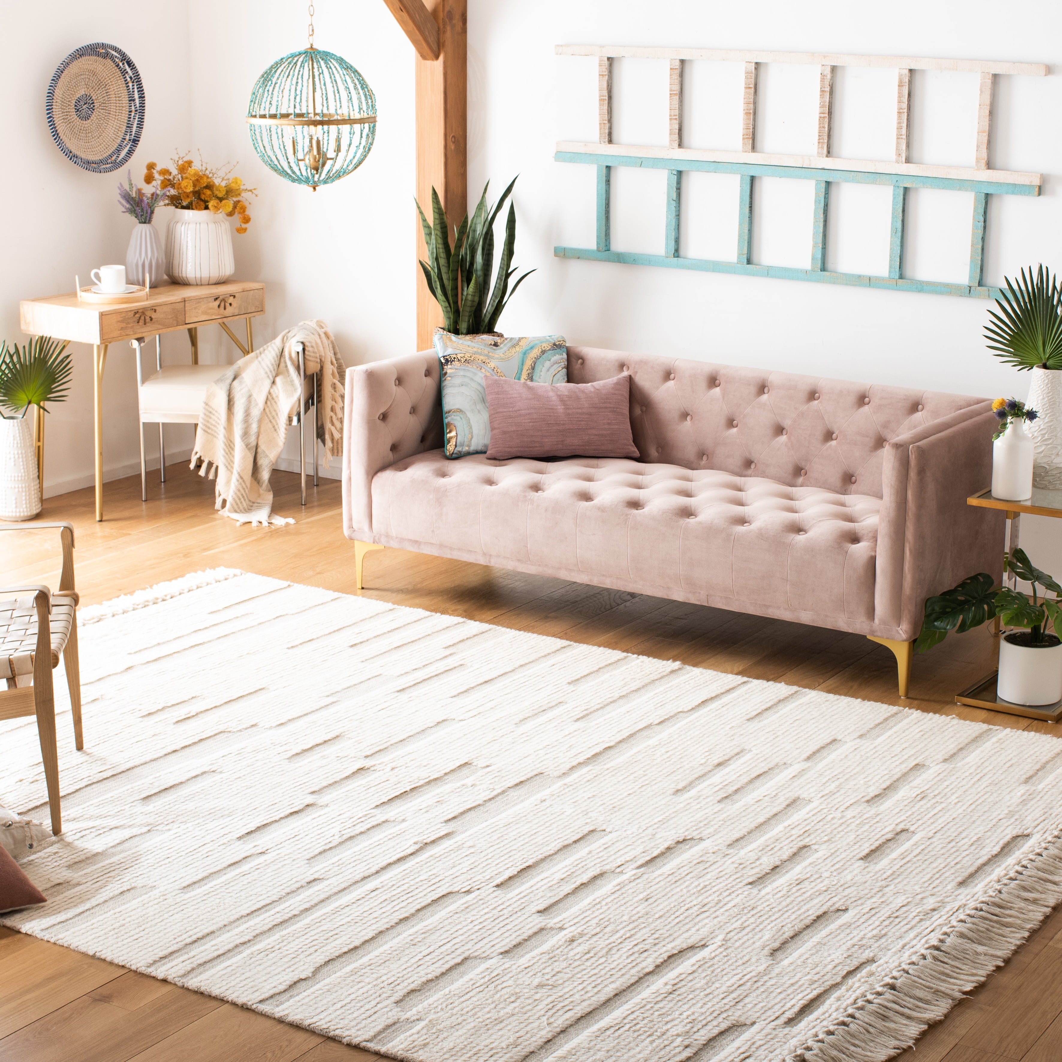 SAFAVIEH Casablanca Leann Geometric Wool Area Rug, Ivory, 10' x 14'