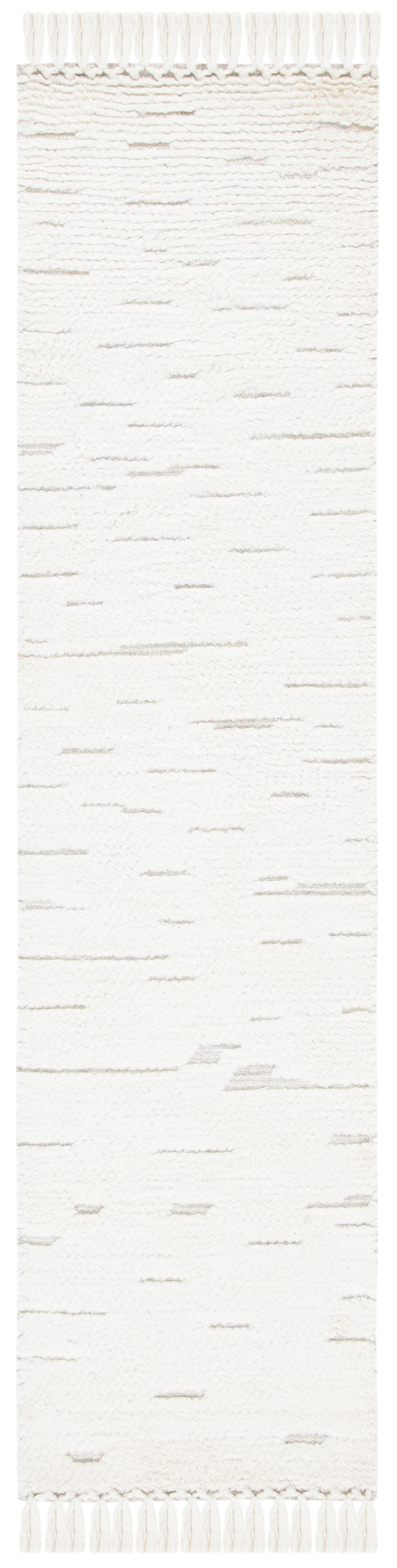 Ivory Elegance Hand-Tufted Wool Moroccan-Inspired Runner Rug