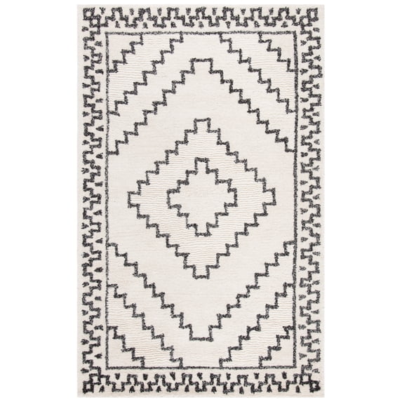 SAFAVIEH Casablanca Lidija Geometric Area Rug, Ivory/Black, 5' x 8'